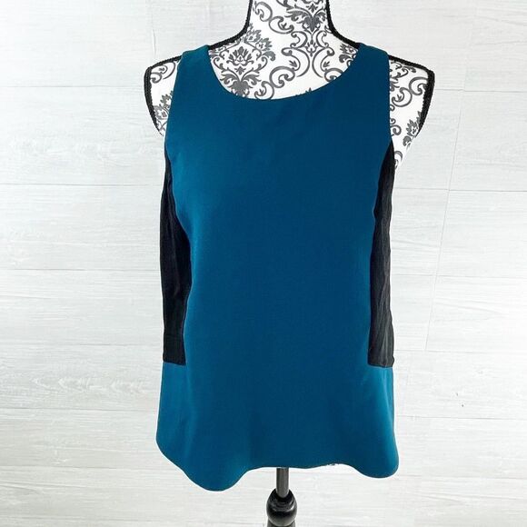 Rebecca Minkoff Keyhole Colorblock Silk Blend Shift Tank Top - Picture 1 of 8